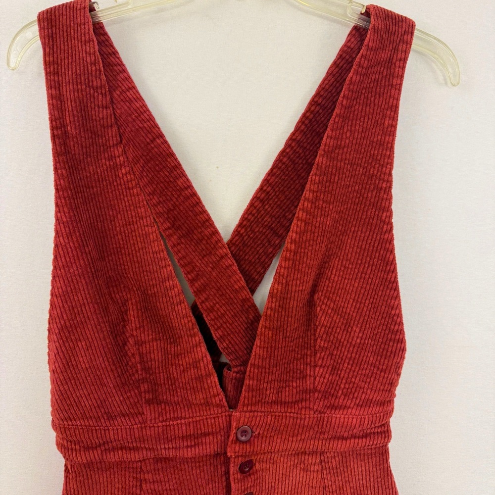 Umgee Red Corduroy overalls dress